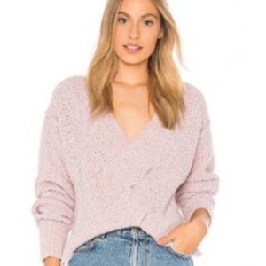 Free People Coco V-Neck Sweater in Light Purple